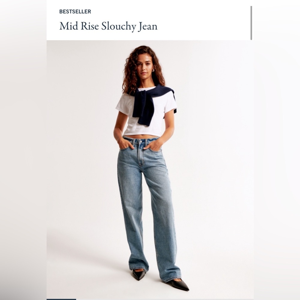 Abercrombie Mid Rise Slouchy Jeans 27 SHORT